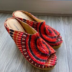 Chinese Laundry rainbow espadrille platform wedges